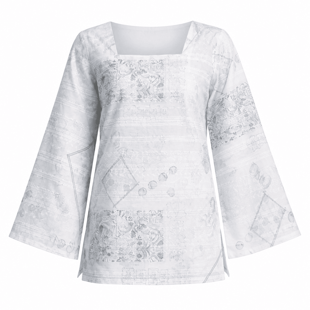 “Ema” Floral Top with Flowy White Palazzo W26