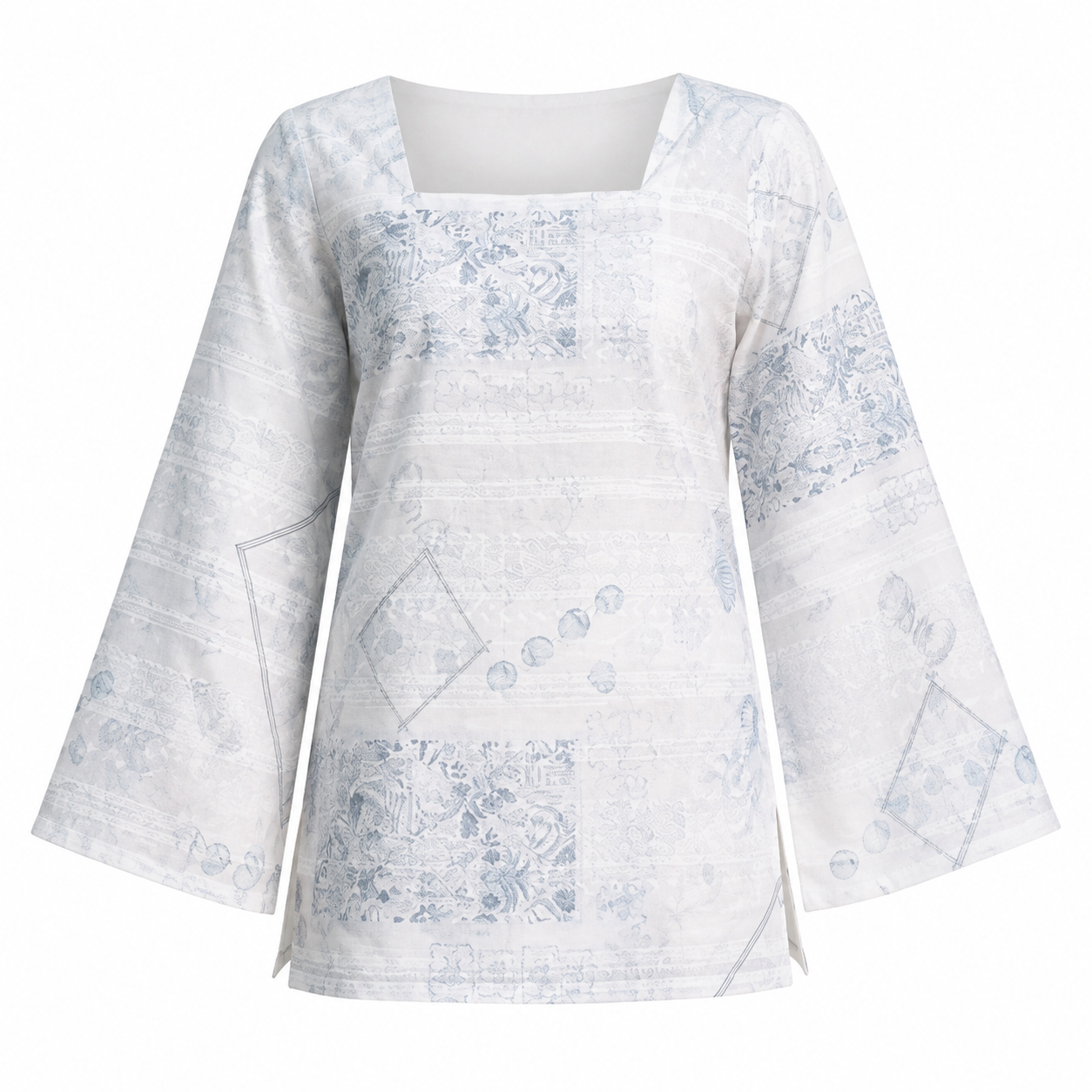 “Ema” Floral Top with Flowy White Palazzo W26